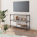 vidaXL Raft de cărți gri sonoma 100x33x70,5 cm, lemn prelucrat și oțel