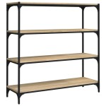 vidaXL Comodă cărți stejar sonoma 100x33x100cm, lemn prelucrat și oțel vidaXL Comodă cărți stejar sonoma 100x33x100cm, lemn prelucrat și oțel