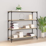 vidaXL Comodă cărți stejar sonoma 100x33x100cm, lemn prelucrat și oțel vidaXL Comodă cărți stejar sonoma 100x33x100cm, lemn prelucrat și oțel