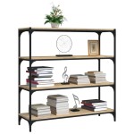vidaXL Comodă cărți stejar sonoma 100x33x100cm, lemn prelucrat și oțel vidaXL Comodă cărți stejar sonoma 100x33x100cm, lemn prelucrat și oțel