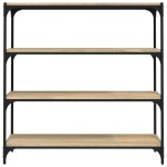 vidaXL Comodă cărți stejar sonoma 100x33x100cm, lemn prelucrat și oțel vidaXL Comodă cărți stejar sonoma 100x33x100cm, lemn prelucrat și oțel