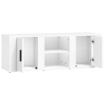 vidaXL Comodă TV, alb, 100x31,5x35 cm, lemn prelucrat vidaXL Comodă TV, alb, 100x31,5x35 cm, lemn prelucrat