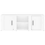 vidaXL Comodă TV, alb extralucios, 100x31,5x35 cm, lemn prelucrat