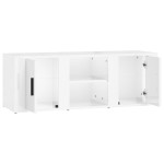 vidaXL Comodă TV, alb extralucios, 100x31,5x35 cm, lemn prelucrat