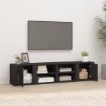 vidaXL Comode TV, 2 buc., negru, 80x31,5x36 cm, lemn prelucrat