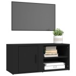 vidaXL Comode TV, 2 buc., negru, 80x31,5x36 cm, lemn prelucrat