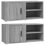 vidaXL Comode TV, 2 buc., gri sonoma, 80x31,5x36 cm, lemn prelucrat