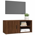 vidaXL Comodă TV, stejar maro, 80x31,5x36 cm, lemn prelucrat