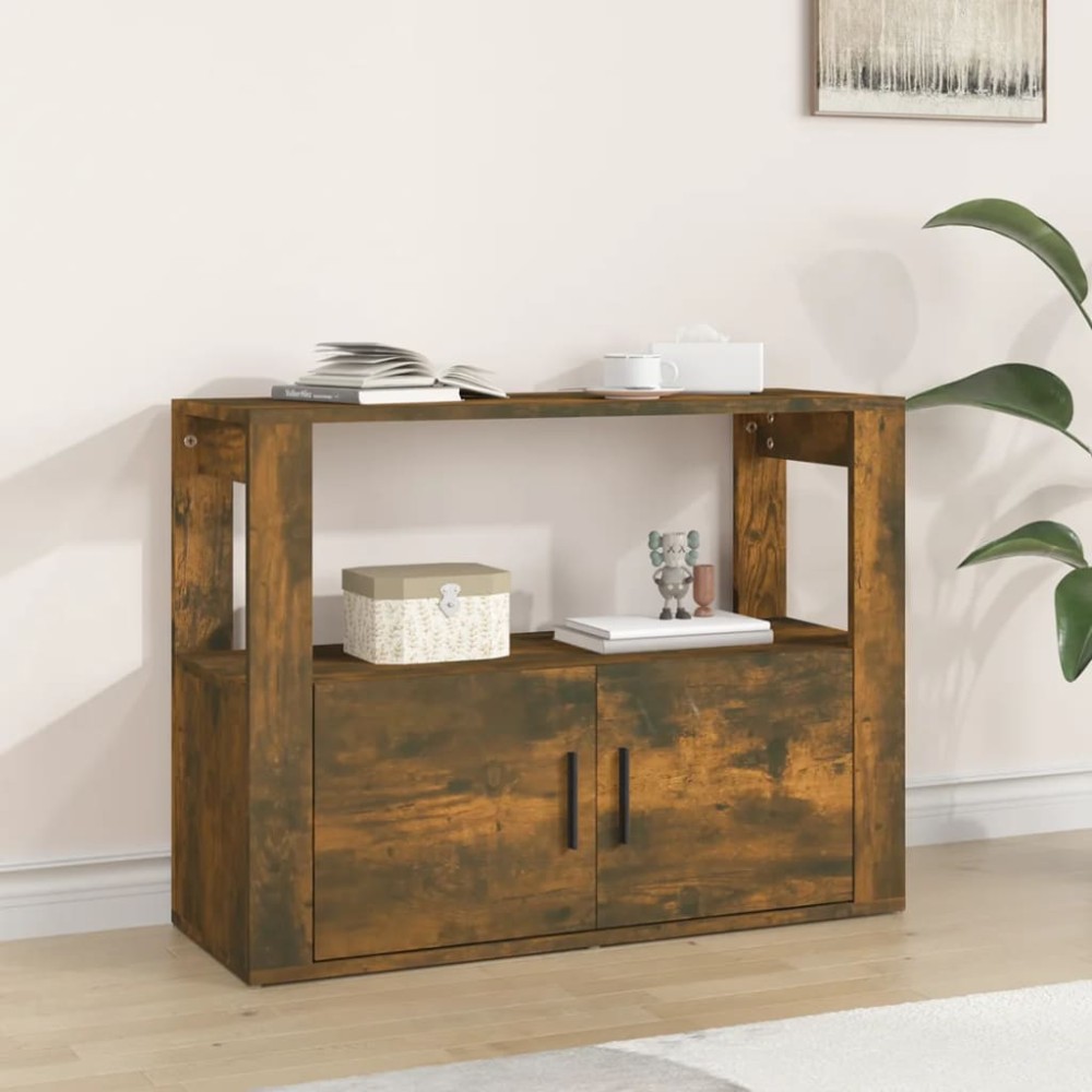 vidaXL Servantă, stejar fumuriu, 80x30x60 cm, lemn prelucrat