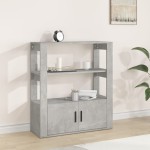vidaXL Servantă, gri beton, 80x30x90 cm, lemn prelucrat vidaXL Servantă, gri beton, 80x30x90 cm, lemn prelucrat