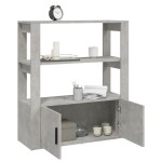 vidaXL Servantă, gri beton, 80x30x90 cm, lemn prelucrat vidaXL Servantă, gri beton, 80x30x90 cm, lemn prelucrat