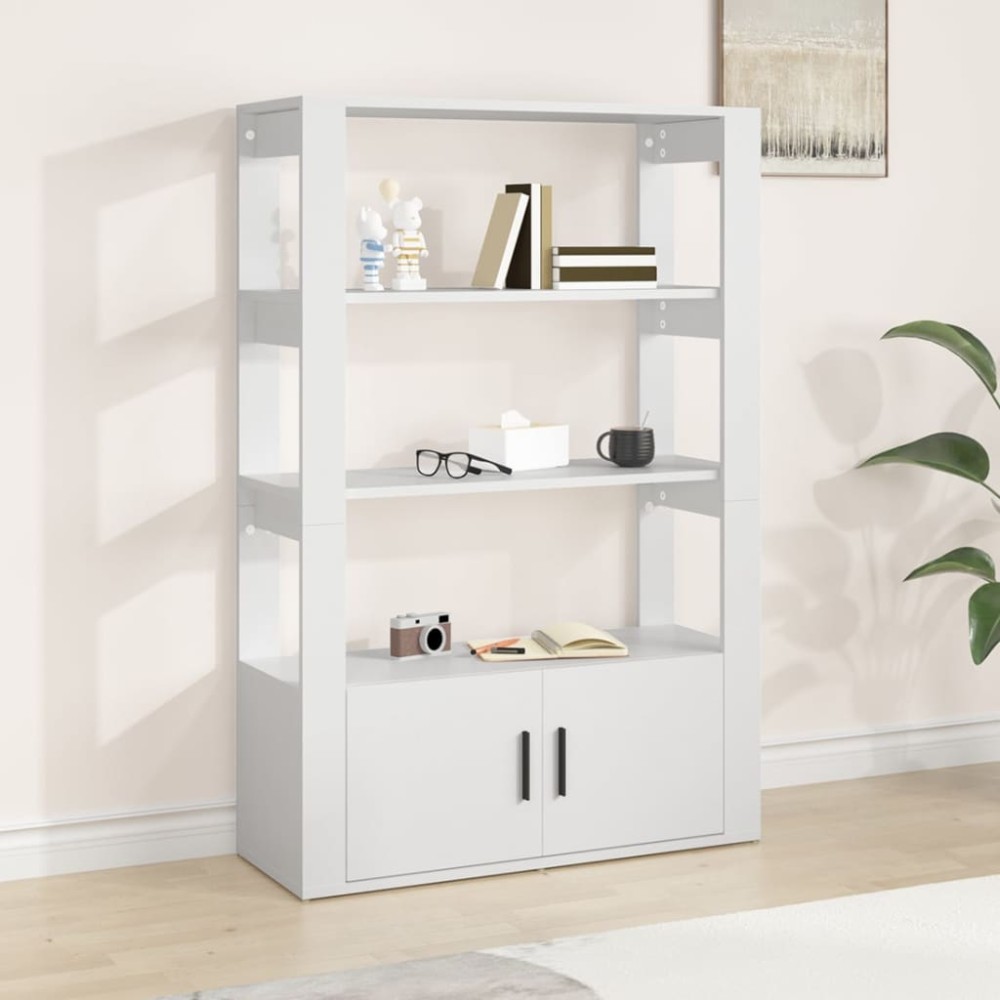 vidaXL Servantă, alb, 80x30x119,5 cm, lemn prelucrat