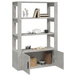 vidaXL Servantă, gri beton, 80x30x119,5 cm, lemn prelucrat vidaXL Servantă, gri beton, 80x30x119,5 cm, lemn prelucrat