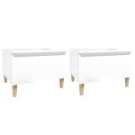 vidaXL Mese laterale 2 buc. alb extralucios 50x46x35 cm lemn compozit