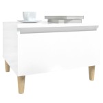 vidaXL Mese laterale 2 buc. alb extralucios 50x46x35 cm lemn compozit