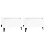 vidaXL Mese laterale 2 buc. alb extralucios 50x46x35 cm lemn compozit