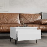 vidaXL Mese laterale 2 buc. alb extralucios 50x46x35 cm lemn compozit