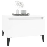 vidaXL Mese laterale 2 buc. alb extralucios 50x46x35 cm lemn compozit