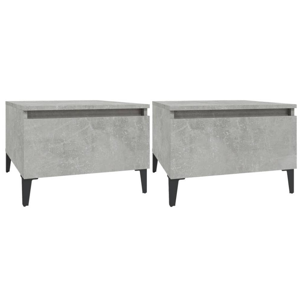 vidaXL Mese laterale, 2 buc., gri beton, 50x46x35 cm, lemn compozit