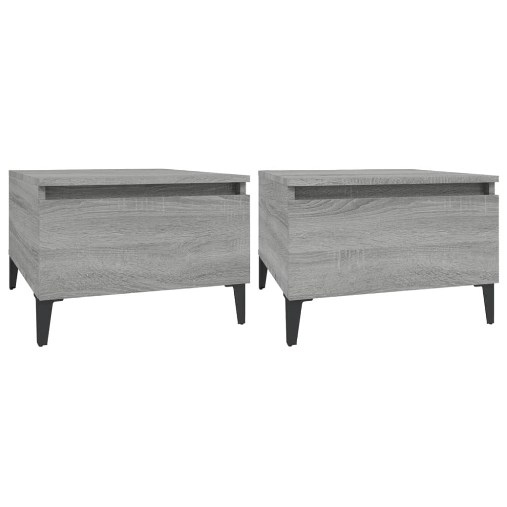 vidaXL Mese laterale 2 buc. gri sonoma 50x46x35 cm lemn compozit