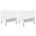 vidaXL Noptiere, 2 buc., alb, 50x46x50 cm, lemn prelucrat vidaXL Noptiere, 2 buc., alb, 50x46x50 cm, lemn prelucrat