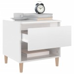 vidaXL Noptiere, 2 buc., alb extralucios, 50x46x50 cm, lemn prelucrat