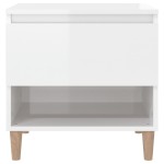 vidaXL Noptiere, 2 buc., alb extralucios, 50x46x50 cm, lemn prelucrat