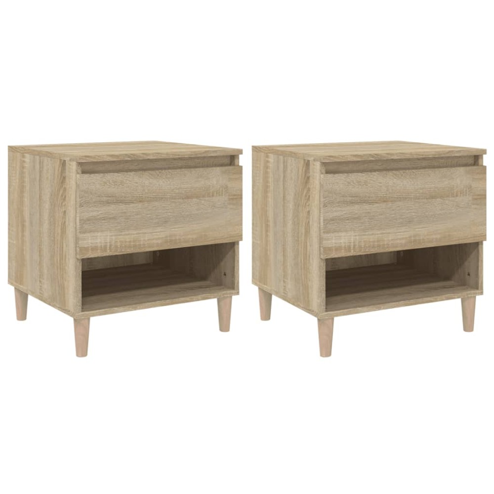vidaXL Noptiere, 2 buc., stejar sonoma, 50x46x50 cm, lemn prelucrat