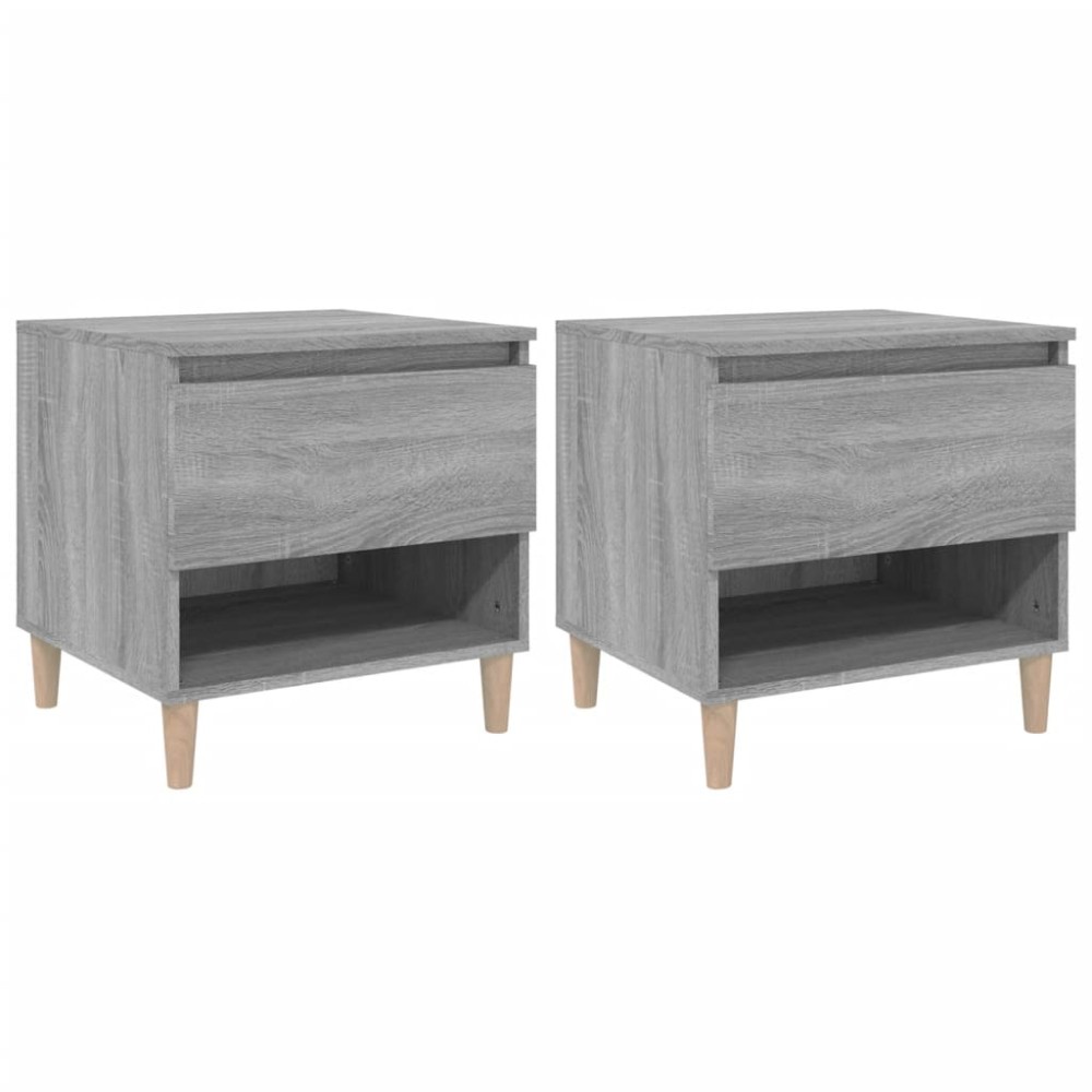 vidaXL Noptiere, 2 buc., gri sonoma, 50x46x50 cm, lemn prelucrat