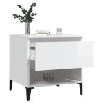 vidaXL Mese laterale 2 buc. alb extralucios 50x46x50 cm lemn compozit