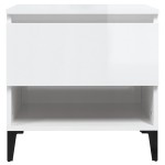 vidaXL Mese laterale 2 buc. alb extralucios 50x46x50 cm lemn compozit