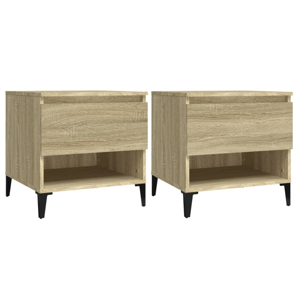 vidaXL Mese laterale 2 buc. stejar sonoma 50x46x50 cm lemn compozit