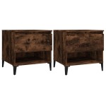 vidaXL Mese laterale 2 buc. stejar fumuriu 50x46x50 cm lemn compozit