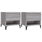 vidaXL Mese laterale, 2 buc., gri sonoma, 50x46x50 cm, lemn compozit