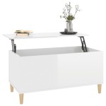 vidaXL Măsuță de cafea, alb extralucios, 90x44,5x45 cm, lemn compozit
