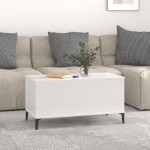vidaXL Măsuță de cafea, alb extralucios, 90x44,5x45 cm, lemn compozit