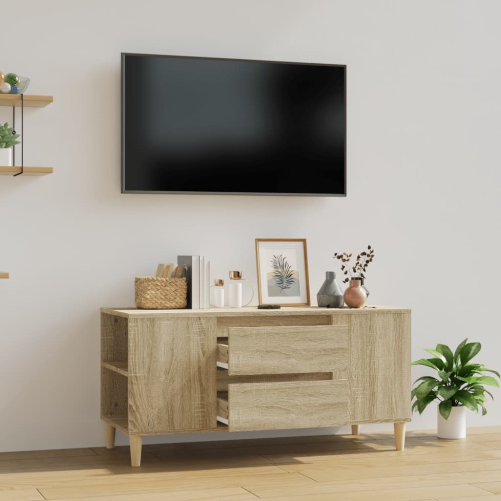 vidaXL Comodă TV, stejar sonoma, 102x44,5x50 cm, lemn prelucrat