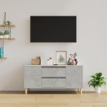 vidaXL Comodă TV, gri beton, 102x44,5x50 cm, lemn prelucrat vidaXL Comodă TV, gri beton, 102x44,5x50 cm, lemn prelucrat
