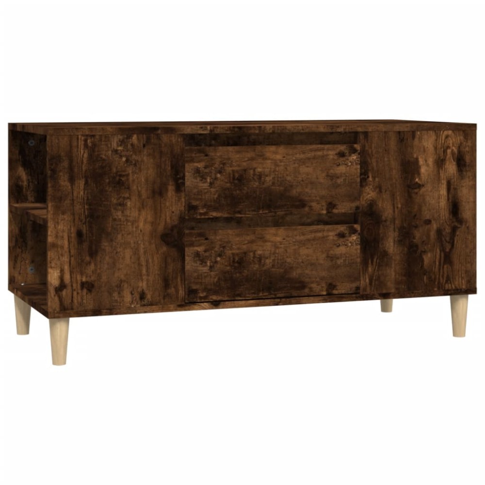 vidaXL Comodă TV, stejar fumuriu, 102x44,5x50 cm, lemn prelucrat