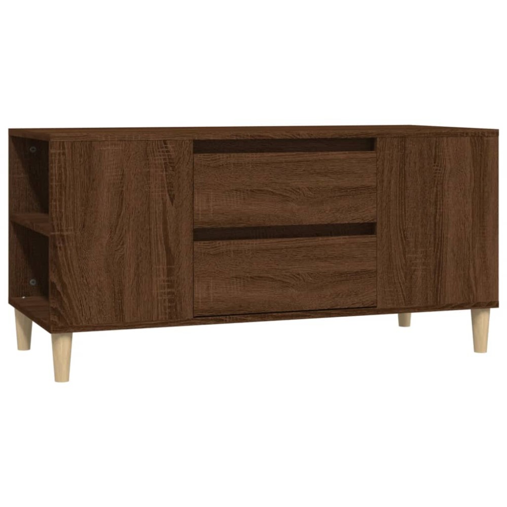 vidaXL Comodă TV, stejar maro, 102x44,5x50 cm, lemn prelucrat