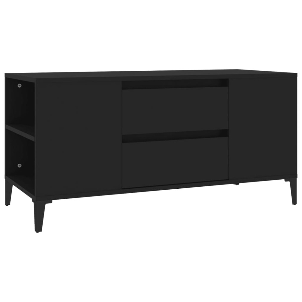 vidaXL Comodă TV, negru, 102x44,5x50 cm, lemn prelucrat