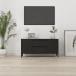 vidaXL Comodă TV, negru, 102x44,5x50 cm, lemn prelucrat