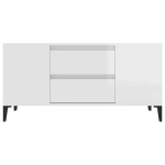 vidaXL Comodă TV, alb extralucios, 102x44,5x50 cm, lemn prelucrat