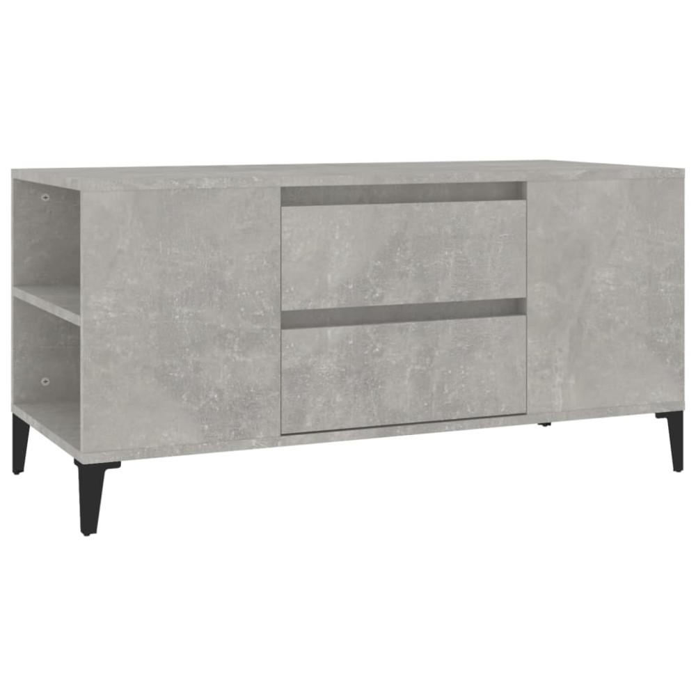 vidaXL Comodă TV, gri beton, 102x44,5x50 cm, lemn prelucrat