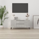 vidaXL Comodă TV, gri beton, 102x44,5x50 cm, lemn prelucrat vidaXL Comodă TV, gri beton, 102x44,5x50 cm, lemn prelucrat