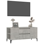 vidaXL Comodă TV, gri beton, 102x44,5x50 cm, lemn prelucrat vidaXL Comodă TV, gri beton, 102x44,5x50 cm, lemn prelucrat