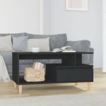 vidaXL Măsuță de cafea, negru, 90x49x45 cm, lemn compozit vidaXL Măsuță de cafea, negru, 90x49x45 cm, lemn compozit
