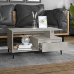 vidaXL Măsuță de cafea, gri beton, 90x49x45 cm, lemn prelucrat
