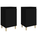 vidaXL Noptiere, 2 buc, negru, 40x35x70 cm, lemn prelucrat