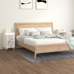 vidaXL Noptiere, 2 buc., alb extralucios, 40x35x70 cm, lemn prelucrat